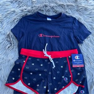 Champion Pajama 2 piece Top Shorts Set NWT